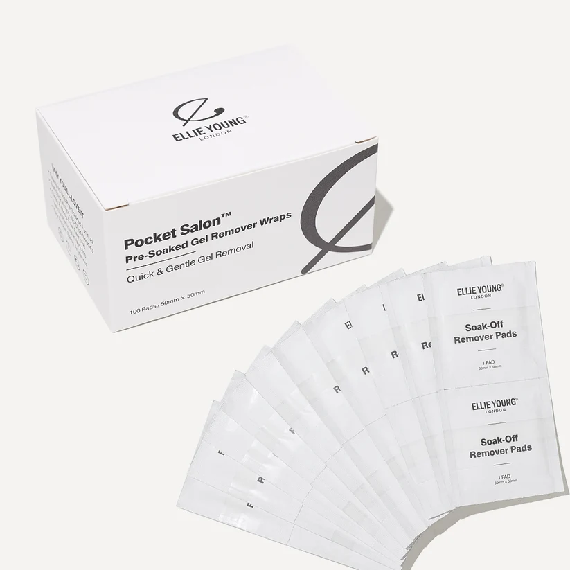 Lingettes dissolvantes de gel pré-imprégnées ELLIE YOUNG, boîte de 100